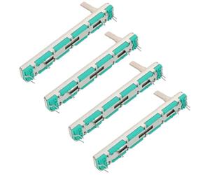 Hoement 4pcs Dual Channel Slide Potentiometer Faders for Audio Mixer and Speaker, 10k Linear Volume Adjustment Controls with Stereo Dual Channel Performance and Volume Control for Party