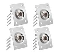 Hoement 4pcs Electric Guitar Jack Socket Plate for Thick Cables Quality Stainless Steel Guitar Accessory