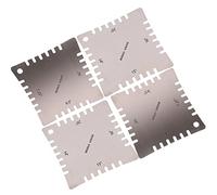 Hoement 4pcs Guitar Arc Radius Ruler Set Stainless Steel Fretboard Gauge String Action Measure Tool for Bass Acoustic Electric Guitar Luthier Accessories Silver
