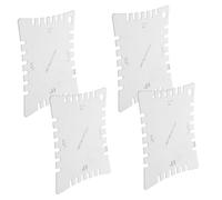 Hoement 4Pcs Guitar Measuring Tool Set Stainless Steel Notched Radius Gauge for Accurate String Action and Fretboard Radius Measurements Compatible with Guitars Basses and More