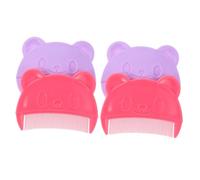 Hoement 4pcs Hair Combs for Newborns Gentle Bear Shaped Scalp Brush for Cradle Cap Removal Fine Tooth Grooming Comb for Boys and for Sensitive Hair and Scalp