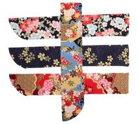 Hoement 4pcs Japanese Style Folding Hand Fan Protector Pouch Lightweight Small Fan Holder Bags with Elegant Floral Patterns Portable Organizer Convenient Storage for Travel and Parties