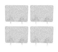 Hoement 4pcs Light Grey Felt Desk Dividers with Support Feet - Acoustic Office Privacy Panels for Workstation Partition, Library Desk Shields, Classroom Study Barriers, 30x40cm