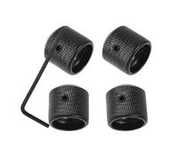 Hoement 4pcs Metal Guitar Knobs Volume and Tone Control Black Dome Volume Knob for Jazz Electric Guitar Accessories Includes Wrench for Replacement Parts