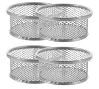 Hoement 4pcs Metal Paper Clip Holder Desktop Mesh Storage Basket for Office and Desk, Simple Elegant Design for Workspace Management and Desktop Organisation