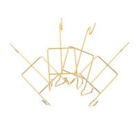 Hoement 4pcs Metal Tea Cup Display Holder Stand with Multifunctional Design and Sturdy Construction, Elegant Golden Cup Display Rack for Teacups and Bowls on Countertop Or Study