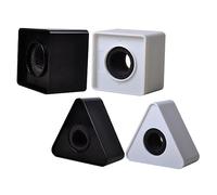 Hoement 4pcs Microphone Flag Set Portable Cube Triangle Mic Flags for Interviews Reporters and Hosts Durable Sponge Construction Black White Colors