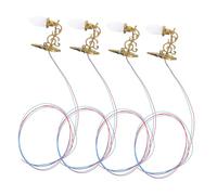 Hoement 4Pcs Miniature Wall Lamps for Sand Table Building Materials and Mini House Use Decorative ABS Micro-Landscape Lights Easy to Install and Remove for DIY Miniature Dollhouse Scenes