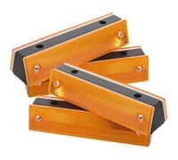 Hoement 4pcs Orange Rectangular Reflective Pavement Markers for Driveway Entrance and Highway Road Signage, Abs Material Easy Identification and Highly Visible Double-sided Guardrail