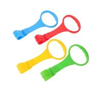 Hoement 4pcs Pull Rings for Walking Exercises Smooth Rounded Edges Cot Hanging Stand Up Rings Colors Lightweight and Portable Safety Playpen Handles for Early Color Recognition