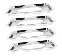 Hoement 4pcs Square Gas Range Burner Cover Drip Pans Heavy Duty Replacement Trays for Home Kitchen Electric Stove Use