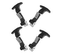 Hoement 4pcs Stainless Steel Rubber Hood Latches T-Handle Door Latch Flexible Hold for Vehicle Toolbox Chest Cabinet Hardware