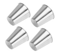 Hoement 4pcs Stainless Steel Shot Glasses Small Metal Reusable Cups Unbreakable Beverage Condiment Containers Lightweight for Camping Outdoor Bar Use