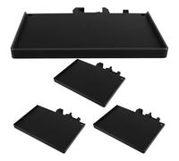 Hoement 4pcs Universal Mic Stand Tray with Phone Holder, Adjustable 200x140mm Live Streaming Recording Tray for Microphone Arm, Video Call Cable Management Accessory Compatible