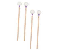 Hoement 4pcs Wood Handle Felt Head Timpani Mallets for Percussion Instruments Balanced Drumsticks with Smooth Grip for Clear Sound and Comfortable Play in Band and Stage Performances