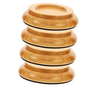 Hoement 4pcs Wooden Piano Caster Cups Non-slip Upright Piano Leg Pads Floor Protectors