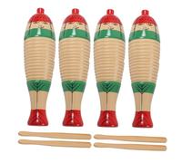 Hoement 4sets Guiro Instruments for Boys and Girls Abs Block Musical Percussion with Rhythm Stick for Toddlers Early Learning and Development