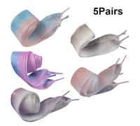 Hoement 5 Pairs Gradient Wide Yarn Shoelaces 80Cm Long X 2.5Cm Semi- Flat Shoe Laces for Sneakers Casual Walking Shoes Multi-Color Set