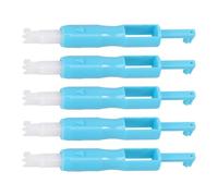Hoement 5 Pcs Automatic Sewing Machine Needle Threader Plastic Threading Device with Dual Function for Easy Needle Threading in Household Sewing and Needlework