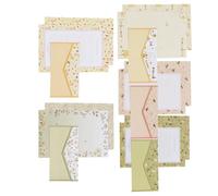 Hoement 5 Sets A5 Flower Print Stationery Set with 15 Envelopes and 30 Letter Papers, Floral Pattern Writing Paper and Envelopes Kit for School and Office Use Random Color