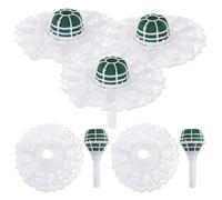 Hoement 5 Sets Foam Floral Handle Bouquet Holder for Wedding Bridal DIY Flower Arrangements Supplies with Lace Trim Secure Wet Foam Base for Fresh and Artificial Flowers