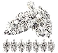 Hoement 50Pcs Antique Silver Wolf Head Charms Bulk Alloy Pendants for Jewelry Making DIY Bracelets Necklaces Animal Craft Accessories