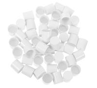 Hoement 50pcs E27 Light Socket Covers Flat Head Design Plastic Protective Cup for Screw Base Bulbs Easy Installation Anti-drop Lamp Replacement for Lighting Fixtures at Homes