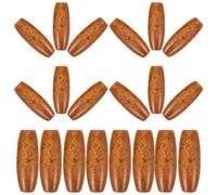 Hoement 50pcs Oval Wooden Beads Maple Wood Loose Spacer Beads for DIY Crafts Jewelry Making 8.5x22mm Brown Oval Charms for Bracelets Earrings Macrame and Home Decor