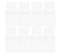 Hoement 50pcs Self Adhesive Index Card Pockets Plastic Label Holders PVC Top Opening Adhesive Back for Insurance Cards Learning and Home Use
