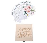 Hoement 50pcs Shower Prediction and Advice Cards with Keepsake Wooden Box Interactive Wishes and Parenting Double-Sided Shower Game for Guests to Predict Weight Hair and