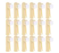 Hoement 50pcs Soft Silicone Pet Finger Toothbrush for Cats and Puppies, Universal Fit with Soft Bristles, Beige Dental Care Tool for Home Use