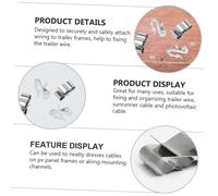 Hoement 50pcs Stainless Steel Cable Clamps Wire Clips for Trailer Frame and Photovoltaic Cables Smooth Edges for Safe Wire Management and Efficient Transmission