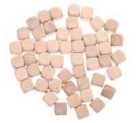 Hoement 50pcs Unfinished Wooden Dice Cubes Blank Wood Six Sided Square Blocks for Painting and Craft Projects Suitable for Games and Educational Activities