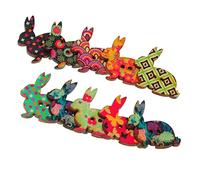 Hoement 50pcs Wooden Rabbit Shape Buttons 2 Holes Colourful Design Sewing Scrapbooking Crafts DIY Home Decorating Random Colour