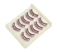 Hoement 5pairs Purple Exaggerated Stage Fake Eyelashes for Women High Density Thick False Lashes with Rhinestones Comfortable Lightweight Latin Dance Performance Fringe Lashes