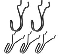 Hoement 5pcs Black Pegboard Hooks Pegboard Hanger Iron Heavy Duty Managing Easy to Remove Suitable for 1/8 ' 3/16 ' for Hanging Keys Tools and Retail Items