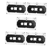 Hoement 5pcs Blank Cassette Tapes with Clear Plastic Case Portable Audio Tapes for DIY Retro Party Messages Teaching Voice Recording and Creative Gifts