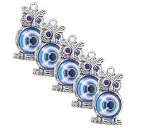 Hoement 5pcs Evil Eye Owl Charms Charms for DIY Necklace Bracelet Key Chain Making for Jewelry Crafting for and Festive Occasions