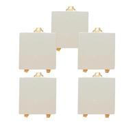Hoement 5pcs Foldable Plastic Mini Easels with Creative Design, White Canvas Holders for Cards and Mini Paintings, for Gatherings and Household Decoration