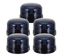 Hoement 5Pcs Gas Stove Knob Safety Covers Waterproof Oil Resistant High Temperature Resistant Protective Caps for Safety Kitchen Use Black