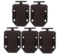 Hoement 5pcs Push to Open Door Latches for Cupboards Automatic Rebounding Function, Safe to Use Abs Material Cabinet Locks Round Edges, for Leisure Cabinets and Kitchen Doors