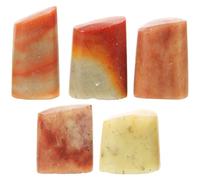 Hoement 5pcs Seal Stone for Chinese Calligraphy DIY, Natural Shoushan Stone Stamp Material Set, Assorted Style Handmade Name Stamp Supplies for Carving and Letter Writing