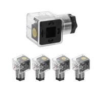 Hoement 5pcs Solenoid Valve Connector with Indicator Light, Sturdy Plastic Electrical System Plug for Hydraulic Equipment, High Precision Connection and Quick Installation for Electrical