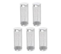 Hoement 5pcs Stainless Steel Aquarium Filter Mesh Intake Guard | Fine Cylinder Screen, 1.6cm Inner Diameter, Silver Mesh Tube for Freshwater Aquariums