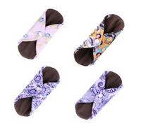 Hoement 5pcs Ultra-Soft Bamboo Period Pads Reusable Menstrual Pads Washable Sanitary Towels Made Fabric and Charcoal Fiber for Women and Health-Conscious Sanitary Care