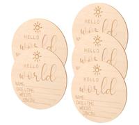 Hoement 5pcs Unique Announcement Ideas Discs Birth Announcement Name Sign Wooden Sign for Newborn