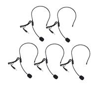 Hoement 5Pcs Wired Headset Microphone with Male Screw Lock Flexible Head Mounted Voice Amplifier for Teachers Plug and Play Multi Function Speaker Mic for Speech and Daily Use