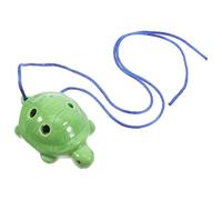 Hoement 6-hole Midrange Turtle Shape Ocarina Flute, Deep Green Porcelain Wind Instrument for Beginners and Students with Neck Strap, Introductory Folk Music Ocarina Random Random Color
