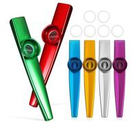 Hoement 6 Pcs Metal Kazoo Instruments Assorted Colours for Kids and Adults Music Practice with Exceptional Sound Quality for Music Enlightenment