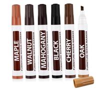 Hoement 6 Pcs Wooden Furniture Touch Up Markers Quick Drying Repair Pens for Scratches and Worn Blemish Concealing Multi Color for Tables Desks Floors Cabinets Chairs